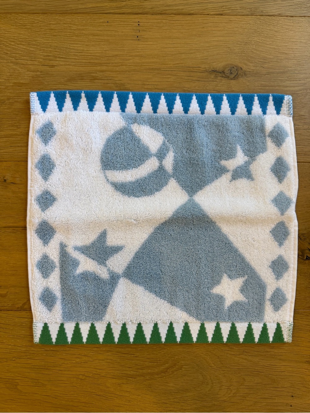 Hermes Blue and White Circus Washcloth